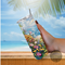 Sunset beach travel tumbler. Ocean lovers insulated mug. Sublimated floral beach tumbler. Beautiful seaside drinkware
